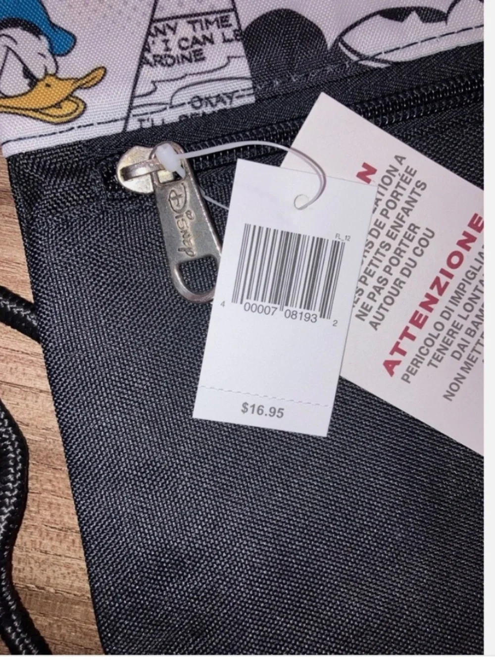 2 Walt Disney World Parks Mickey Mouse Drawstring Backpack $32 Comic Strip BNWT